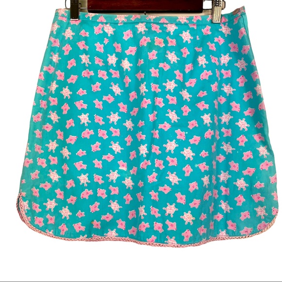 LILY PULITZER vintage fish turtles print skirt sz 10 - Picture 2 of 9